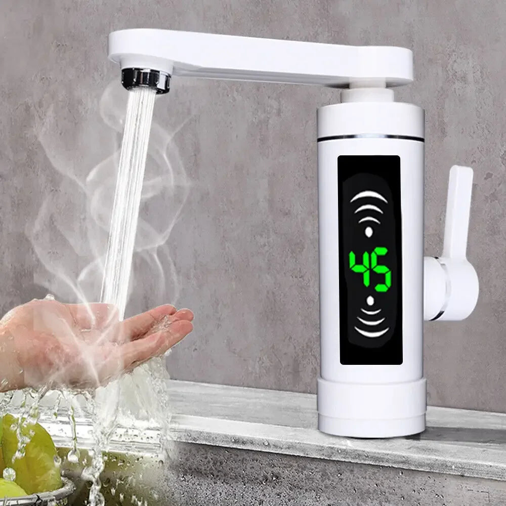 3KW Electric Instantaneous Water Heater LED Tap Bathroom Kitchen Instant Hot Tap