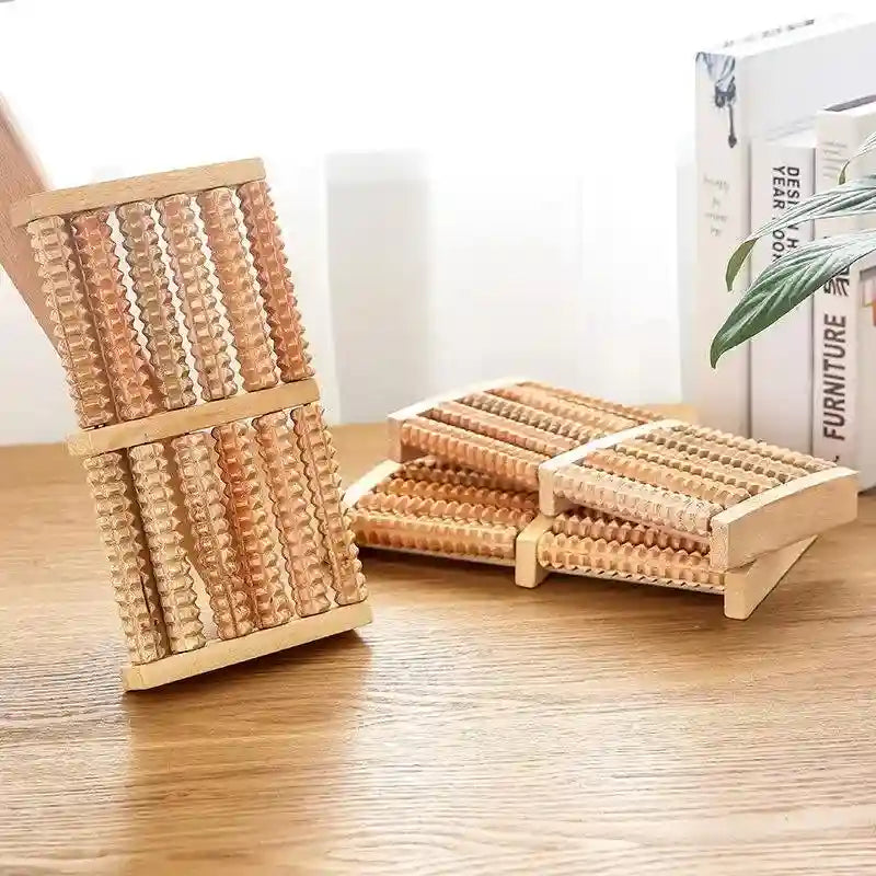 Wooden Foot Massager Roller | Deep Tissue Reflexology Tool Massage Roller Tidesmit