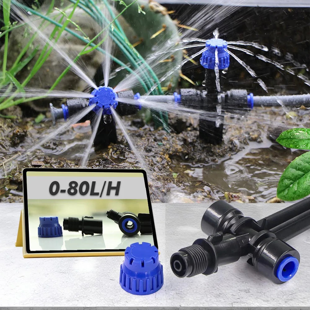 1/4" 60w Self-priming Pump Timed Kit w/ 4/6mm Adjustable Sprinkler Dripper Lawn Plant Pot Garden Irrigation Auto Watering System