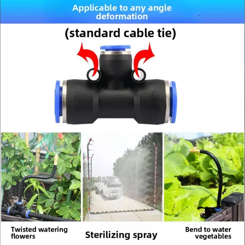 Kit Rotating Copper Nozzle Watering Irrigation Patio Misting Cooling System 8mm PE Pipe Universal Automatic Irrigation Sprinkler