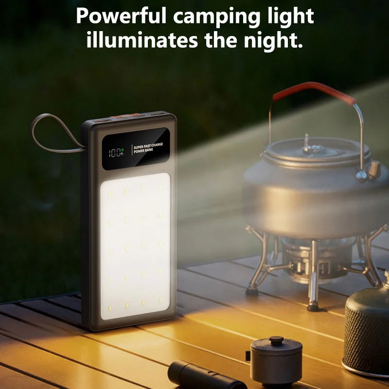 Portable Power Bank with Camping Light - 50000mAh PD Fast Charging Tidesmit