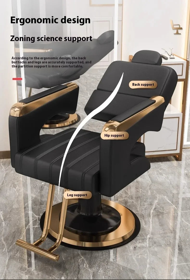 Barber Chair 360° Hydraulic Reclining Salon Station - Durable EU Design Massage Chairs Tidesmit