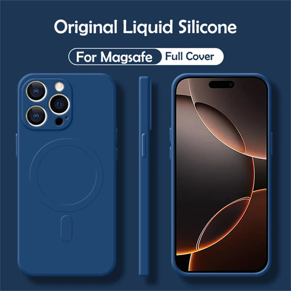 Magnetic Silicone iPhone Case - Shock-Absorbing MagSafe Cover for iPhone Tidesmit