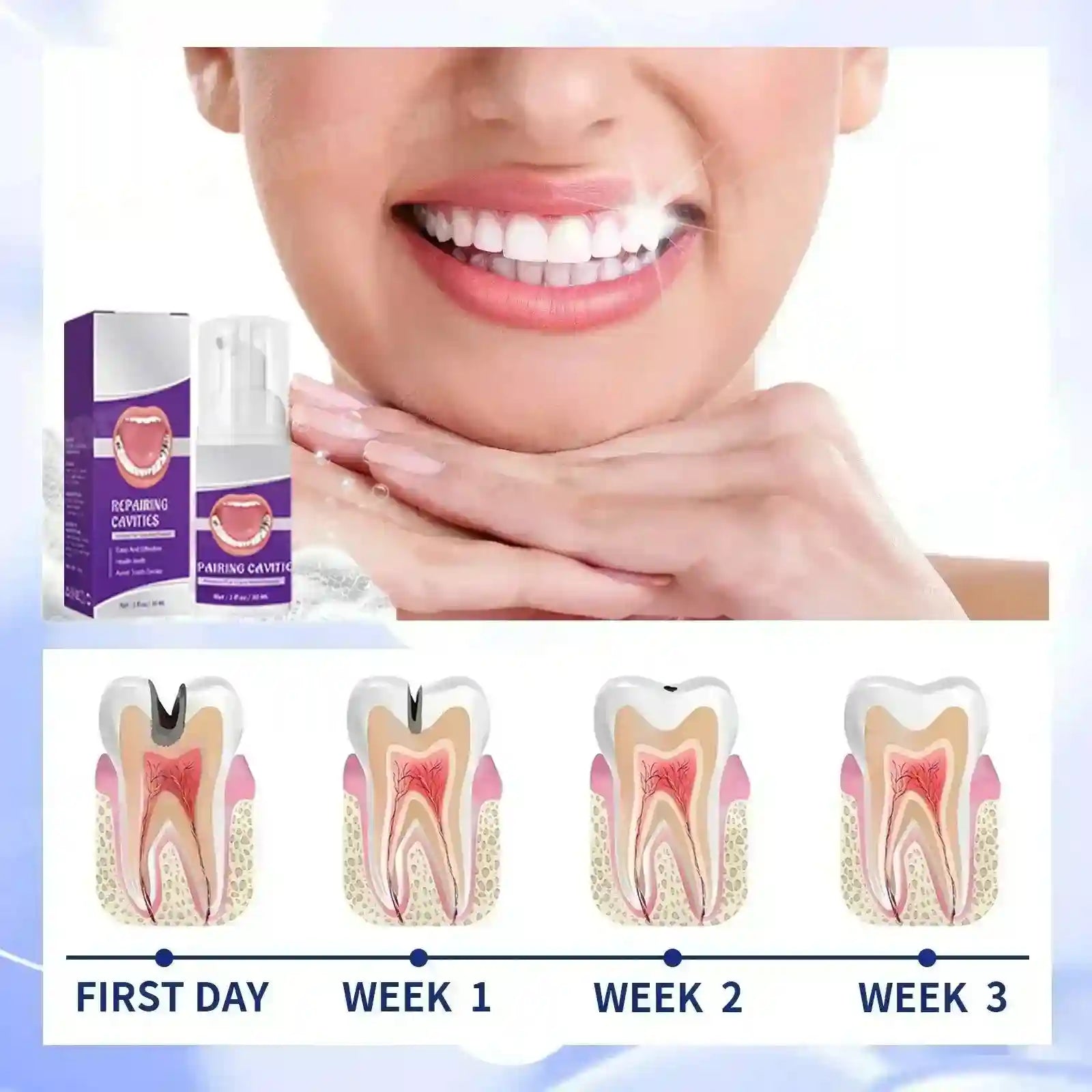 Tidesmit teeth whitening colour correcting serum for repairing cavities and protecting enamel
