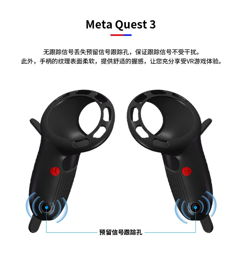 Meta Quest 3 Silicone Controller Grip Covers - Anti-Slip Skin Protection Tidesmit