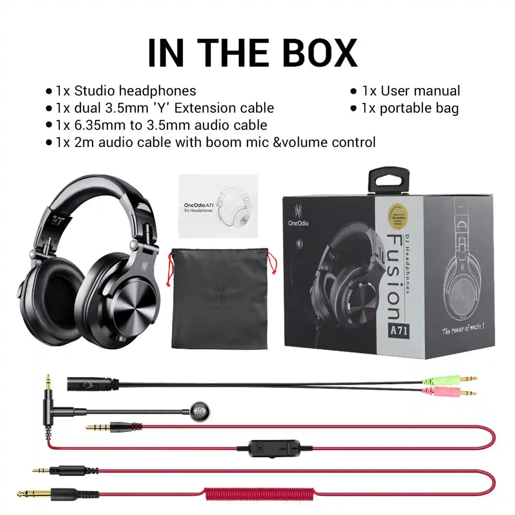 Wired Over-Ear Headphones with Mic - Studio Monitor Stereo Sound Tidesmit