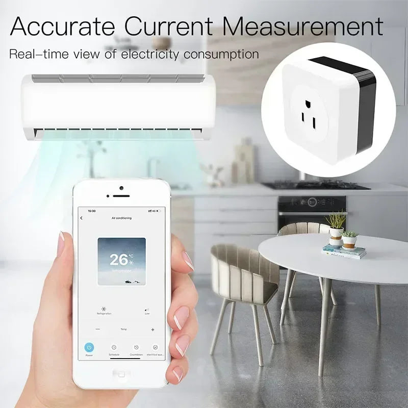 Tuya Smart Life WiFi Air Conditioner Plug Socket 16A UK US DE Outlet IR Remote Controller Alexa Google