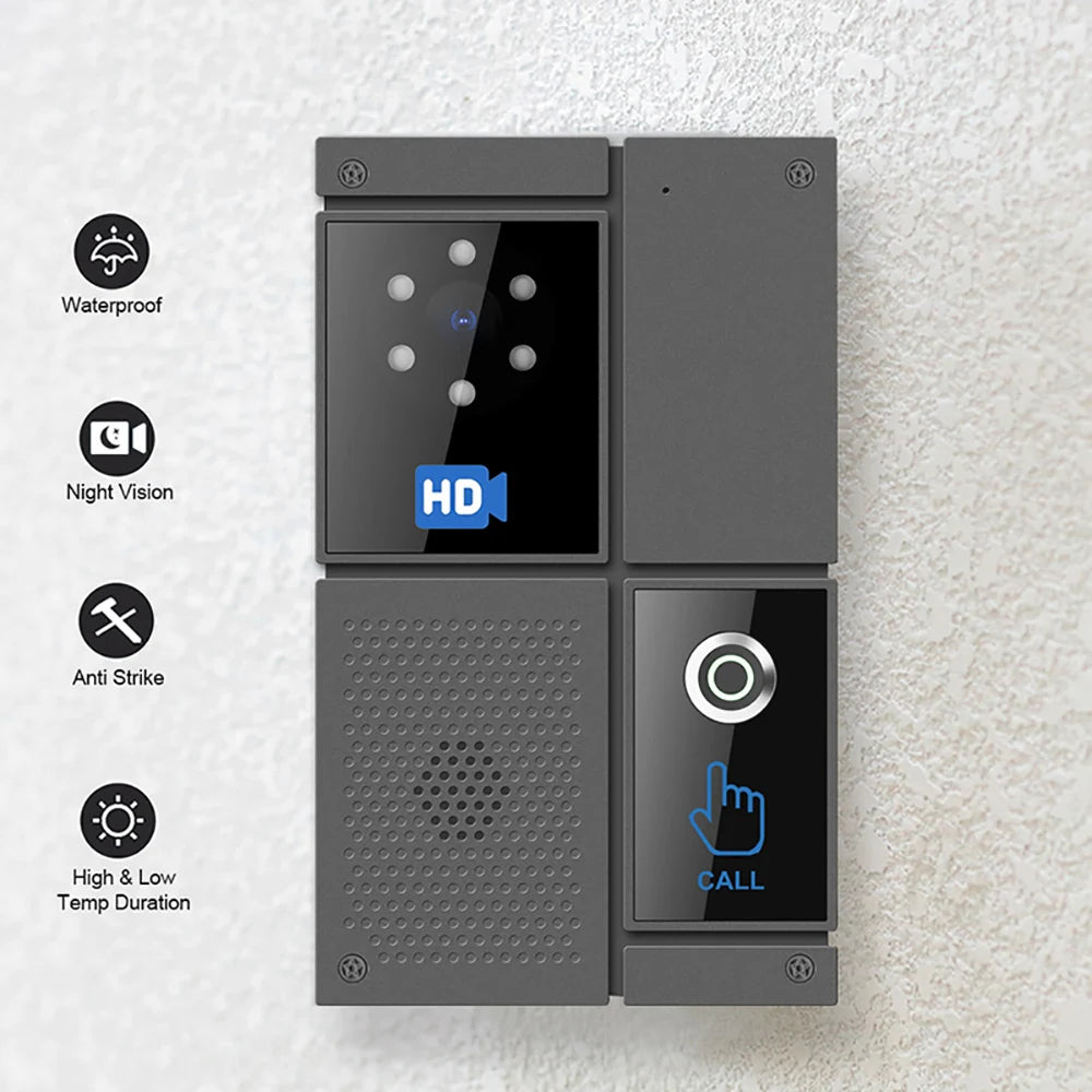 Smart SIP HD Anti Strike System Night Vision Video Intercom Touch Screen Waterproof Doorbell for Office Home Device Control