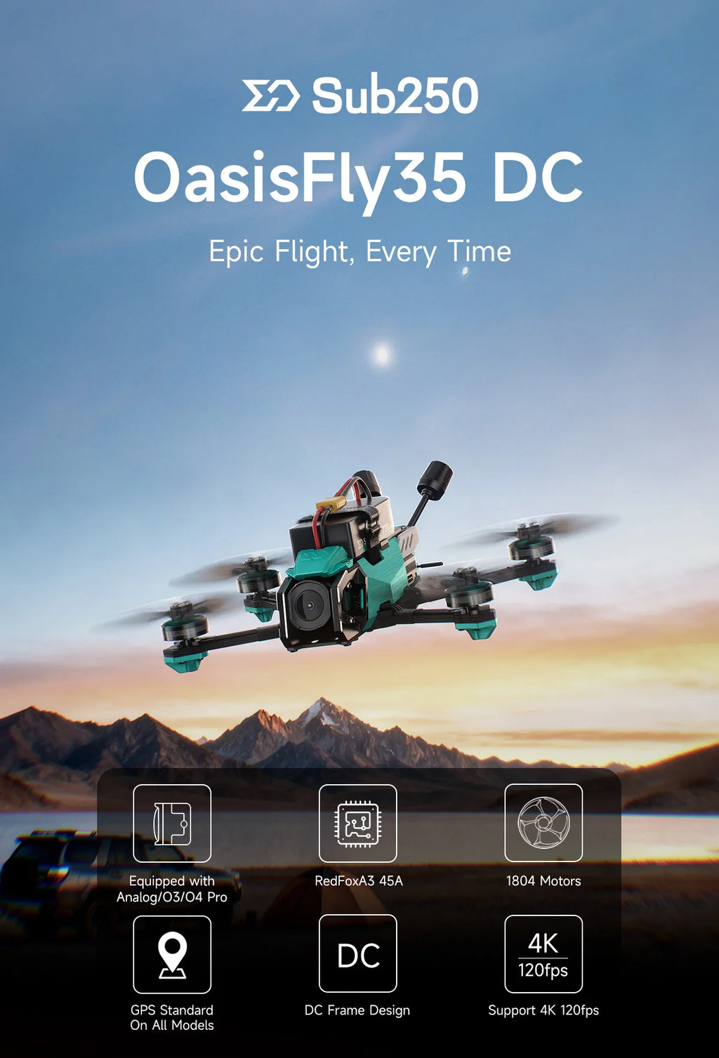 Tidesmit OasisFly 3.5 Inch CineWhoop FPV Drone | 4S HD O4 Pro Tidesmit