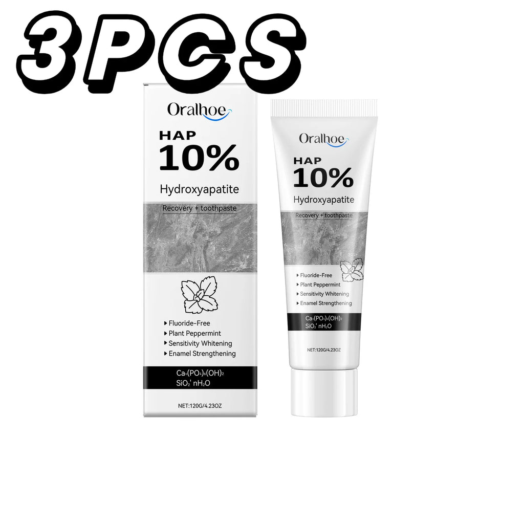 Tidesmit Hydroxyapatite whitening toothpaste for enamel repair, deep stain removal, and fresh breath.