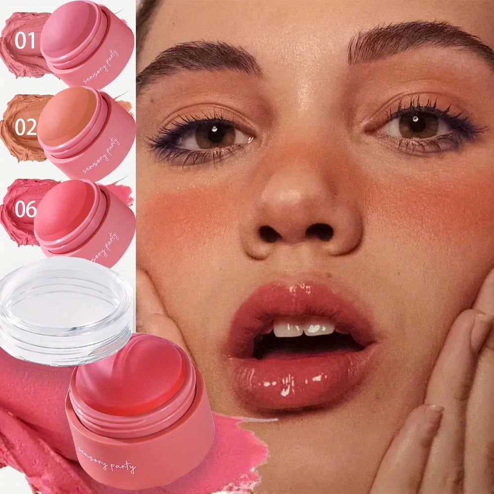 Tidesmit 6 colors waterproof blush cream texture close-up for long-lasting multi-use face makeup application