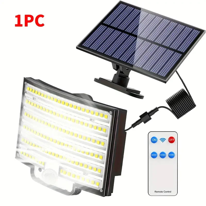1PC/2PCS 252 LEDs Solar Powered Outdoor Lamp, Split Panel Solar Motion Sensor Security Flood Lamp, 3 Modes, IP65 Waterproof for Garden Yard Driveway Decor Lighting