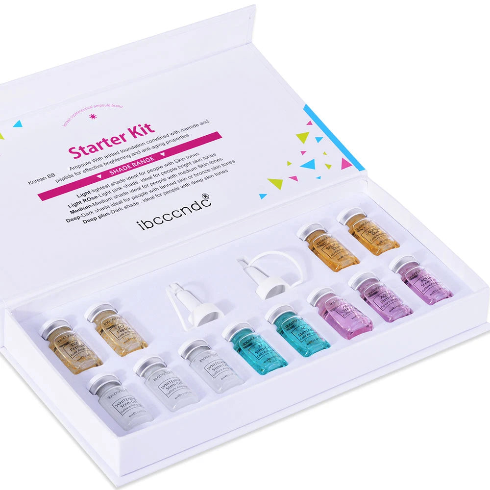 Tidesmit Korea BB Cream Glow serum kit with niacinamide and peptide for radiant skin texture close-up