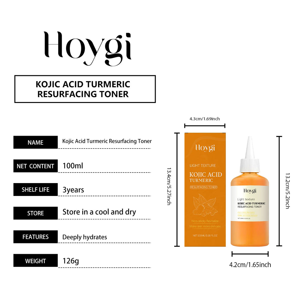 Brightening Kojic Acid Turmeric Toner Soothing Hydrating Pore Minimizing Oil Control Reduce Dullness Refreshing Facial Skin Care