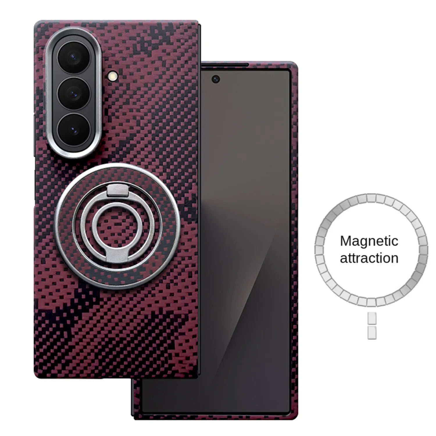 Samsung Galaxy Z Fold 7 Aramid Fiber Case - Slim Magnetic Protection Micai and Holder Tidesmit