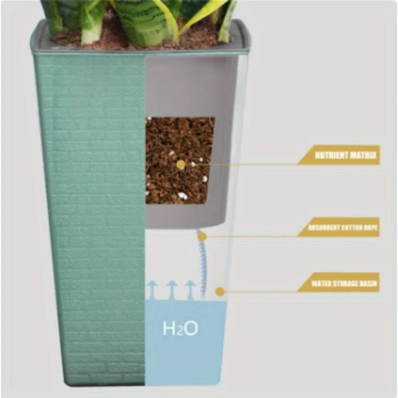 Plastic Brick Pattern Flowerpot Creative Shape Garden Flower Pot for Garden Courtyard Indoor Large Flower Pot Garden Supplies