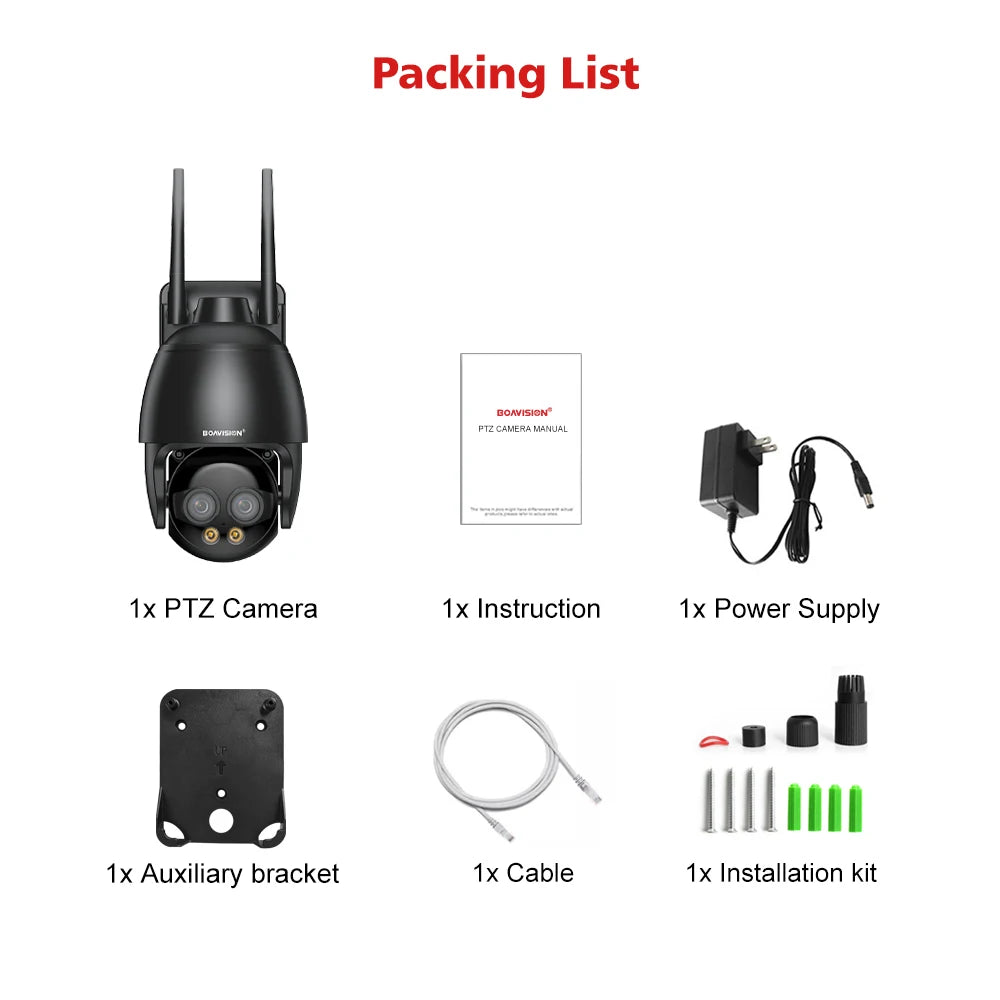 HD 8MP WIFI/4G SIM Card/POE Surveillance Camera 10X Digital Zoom AI Humanoid Detection Auto Tracking 2.8mm 8mm Dual Lens Camera
