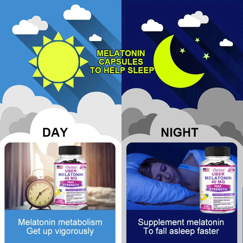 Melatonin - Dietary Supplement To Improve Nighttime Sleep Quality and Improve Insomnia, Reduce Waking Time, Boost Immunity