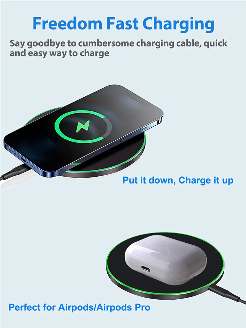 60W Fast Wireless Charger Dock | Qi Certified & MagSafe Compatible Tidesmit