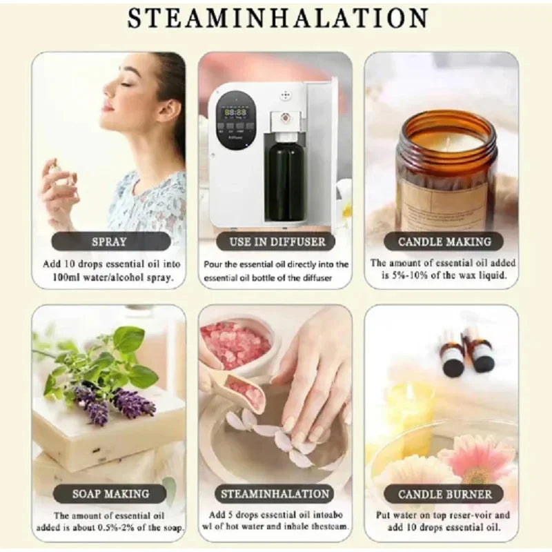 Flameless Aromatherapy Essential Oil Supplement Long lasting Fragrance Oil Liquid Home Hotel SPA Oil Fragrance Replacement Oil