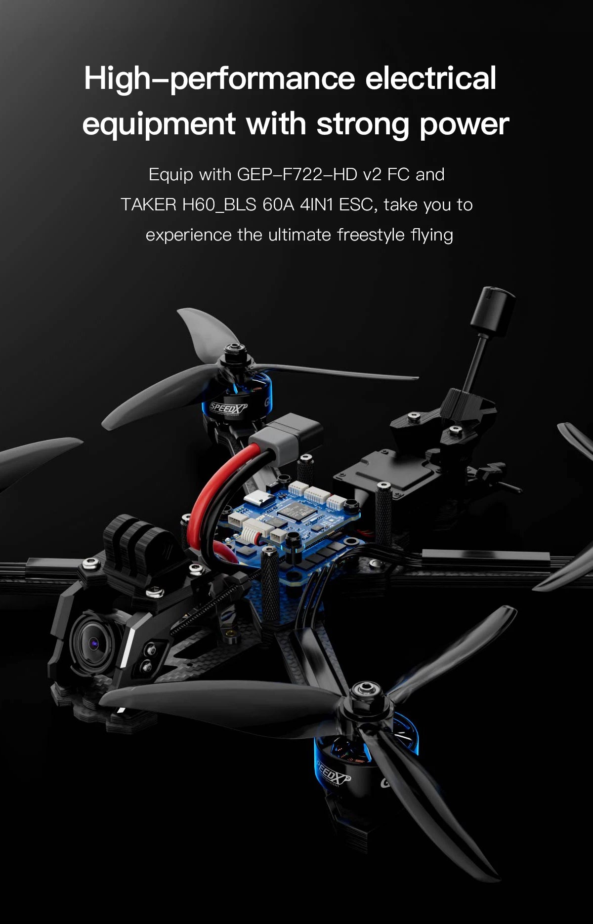 FPV Freestyle Drone 5 Inch Analog X-Frame ELRS System by Tidesmit Tidesmit