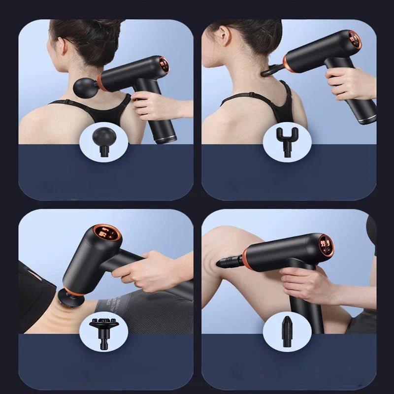 Massage Gun - Deep Tissue Muscle Recovery with 8 Heads - Black Tidesmit Relaxation Treatment Tidesmit