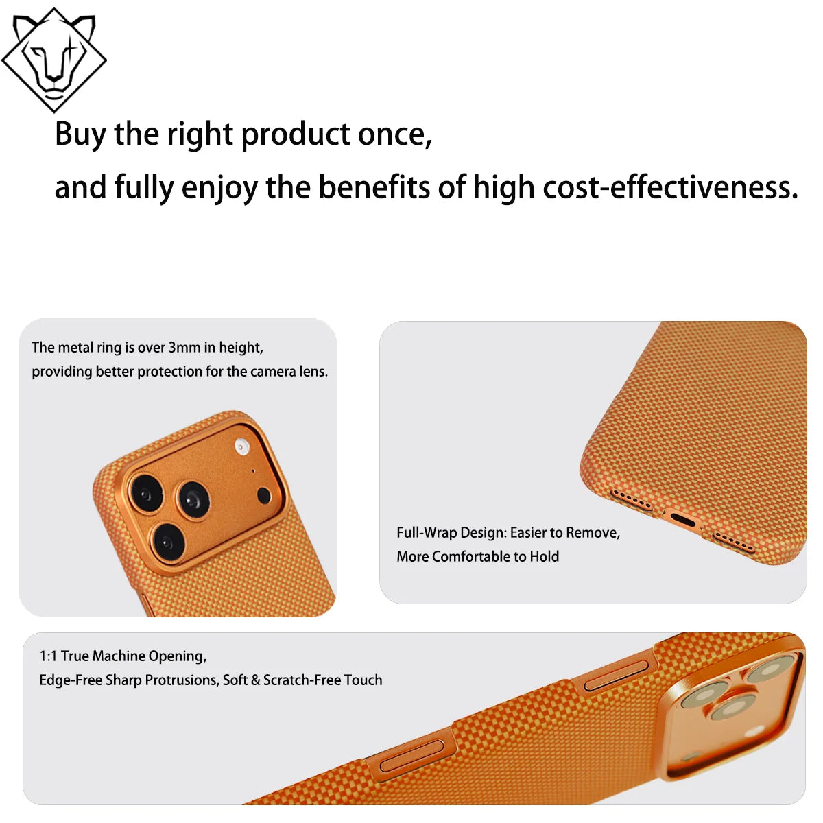 iPhone 17 Pro Max Magnetic Case Aramid Fiber Slim Fit Orange Tidesmit