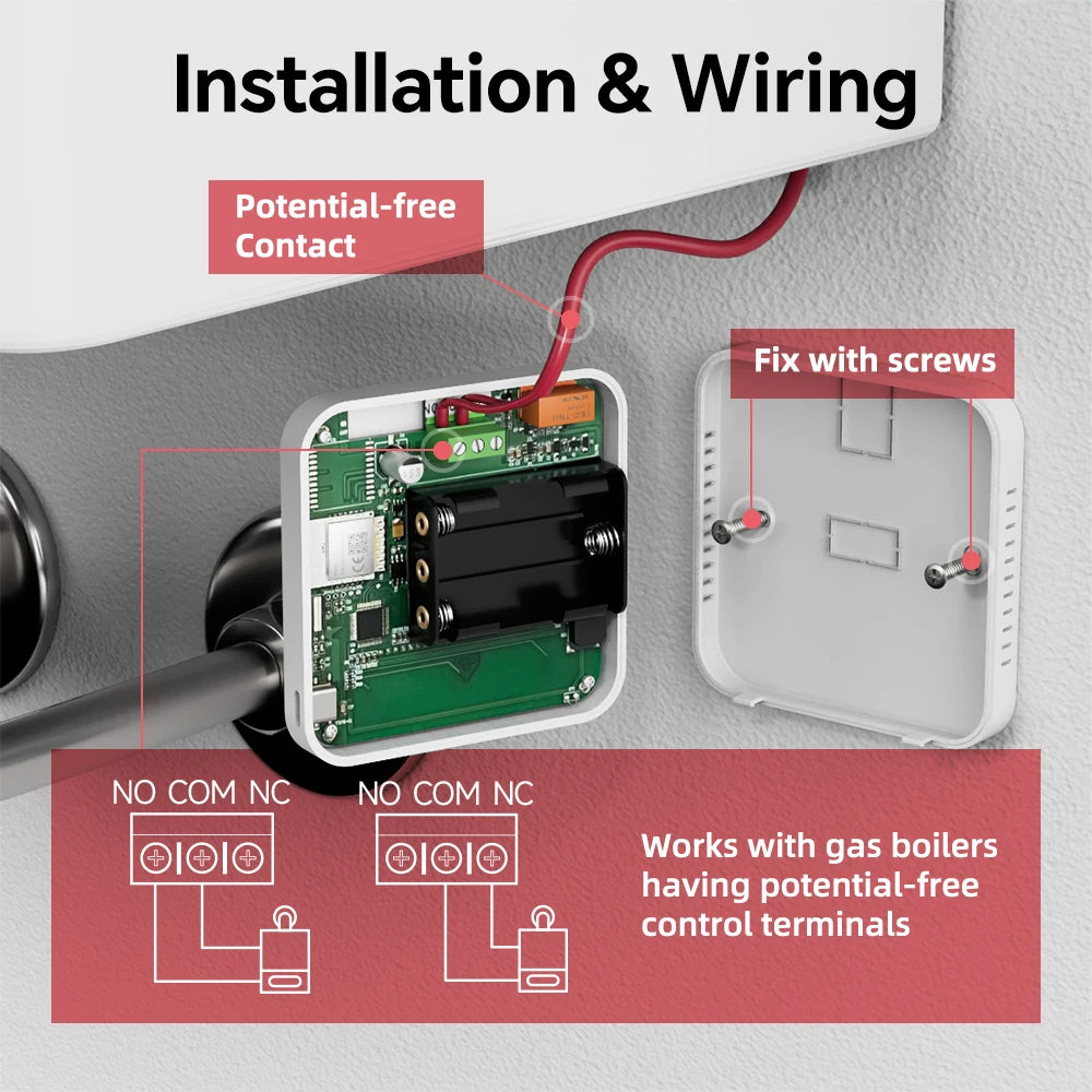 WiFi/Zigbee Thermostat for Boiler Smart Tuya Programmable Heating/Cooling Temperature Controller Alexa Google Home