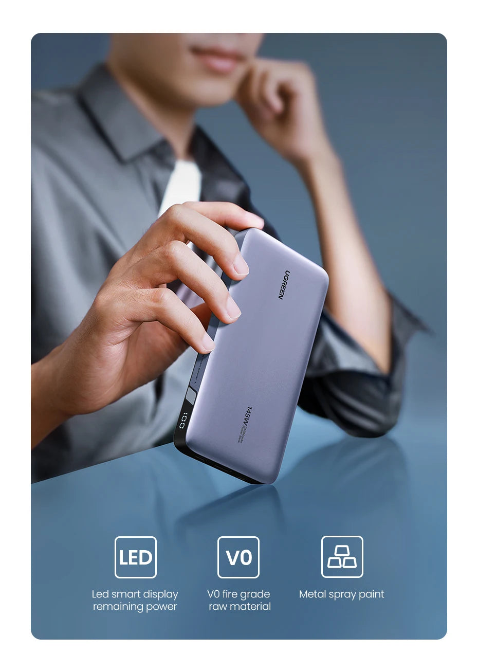 140W Portable Charger: 25000mAh PD 3.1 High Capacity Power Bank Tidesmit