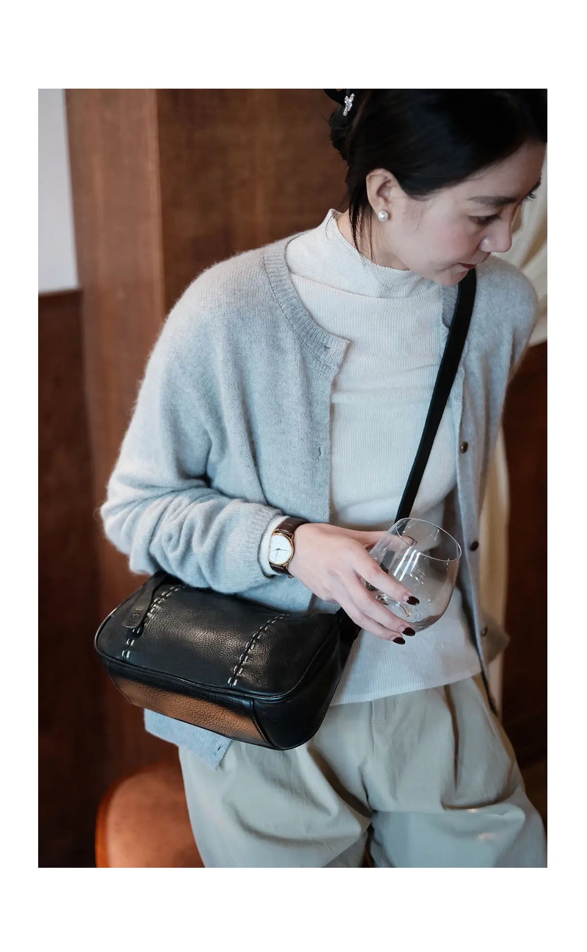 fashion party genuine leather stitching ladies crossbody bag organizers designers handmade real cow leather women shoulder bag