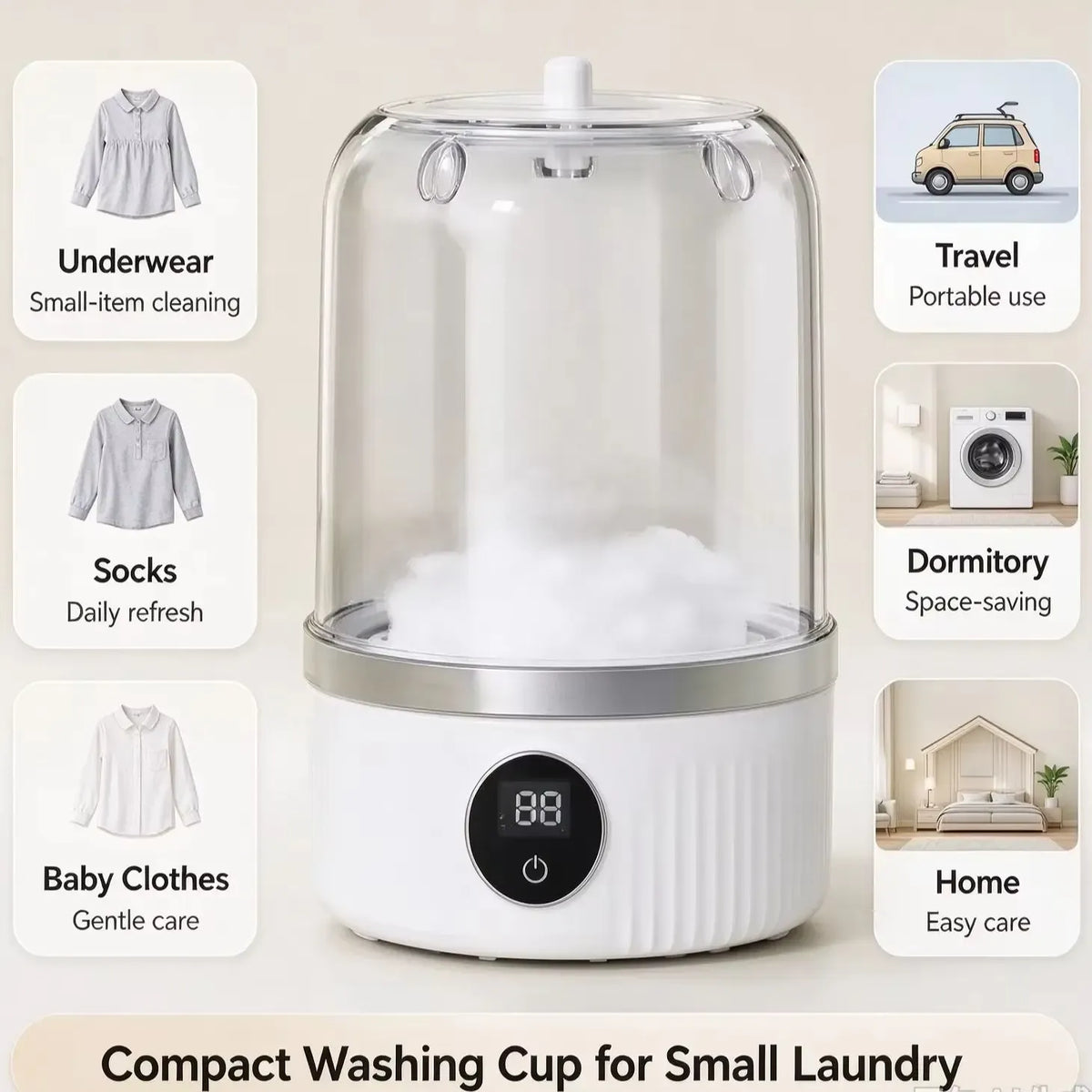Smart Mini Washing Cup USB Portable Washer Machine