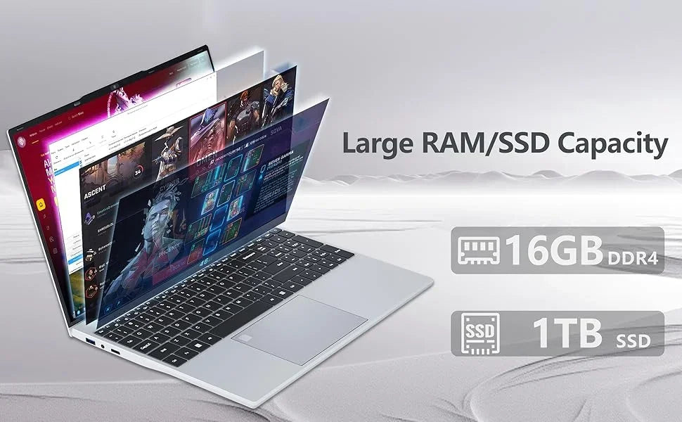 2026 i9 Laptops Windows 11 15.6" Laptop Fingerprint UnIock Intel Core i9-10980HK 16GB RAM 1TB 2TB SSD Office Gaming i9 Notebook