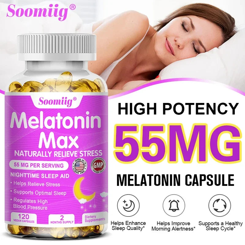 Melatonin - Dietary Supplement To Improve Nighttime Sleep Quality and Improve Insomnia, Reduce Waking Time, Boost Immunity