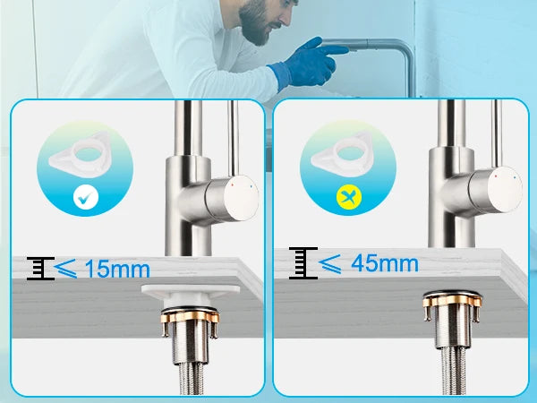 304 stainless steel kitchen tap, pull-out sprayer, brushed finish, 360° swivel, perfect sink mixer tap for kitchen toilet
