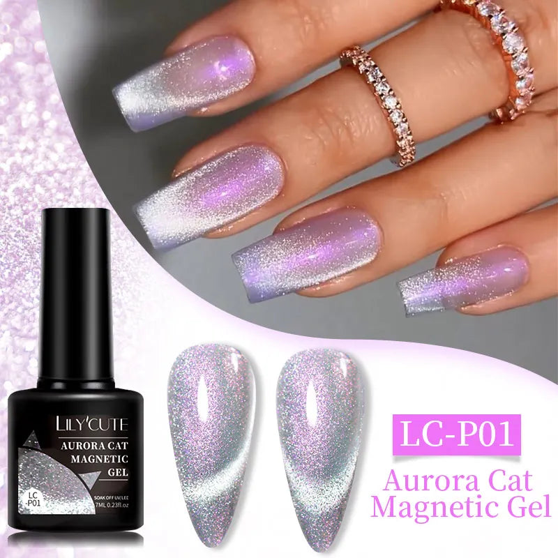 Magnetic Cat Eye Gel Nail Polish – Reflective UV Soak Off Kit Permanent Makeup Machines LC-P01 Tidesmit