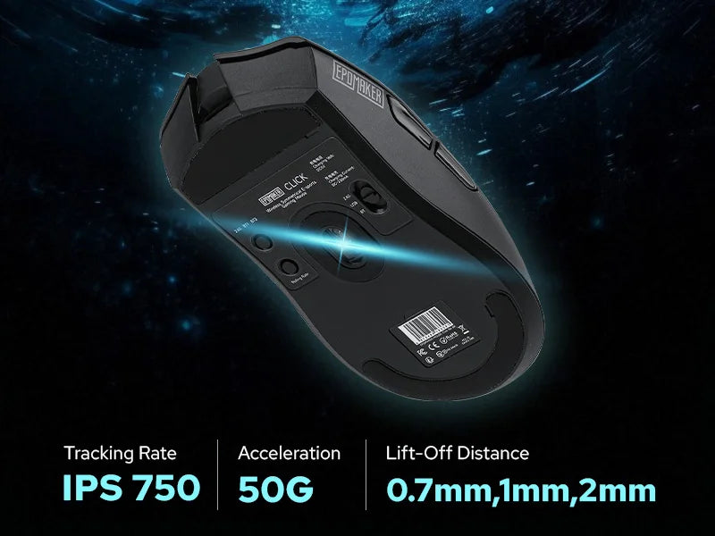 EPOMAKER Click Tri-mode Wireless Lightweight Gaming Mouse 8K Polling Rate with PAW3950 Sensor & 800 to 42000 DPI