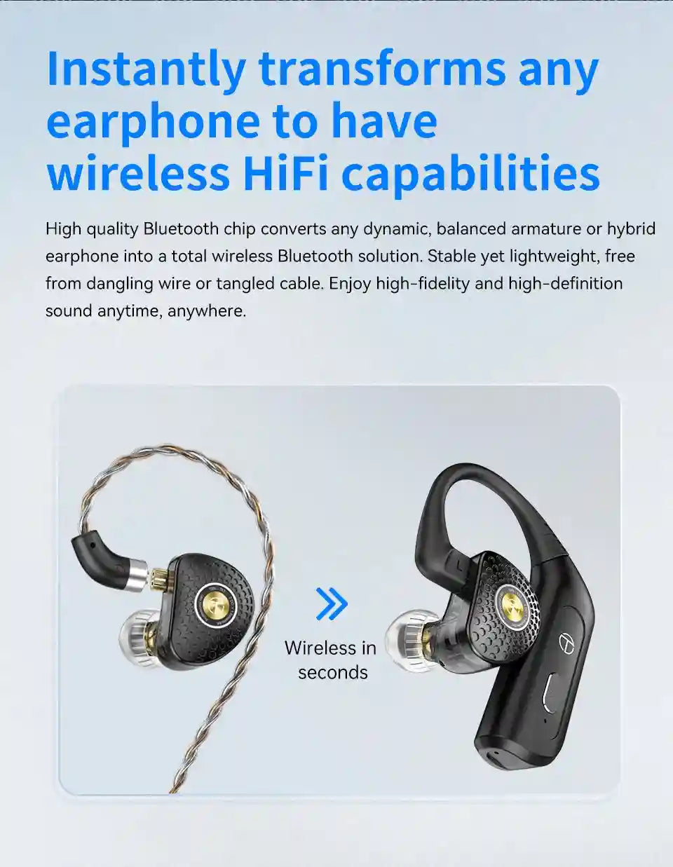 Bluetooth Earphone Upgrade Cable Module - HiFi Wireless Audio Module Tidesmit