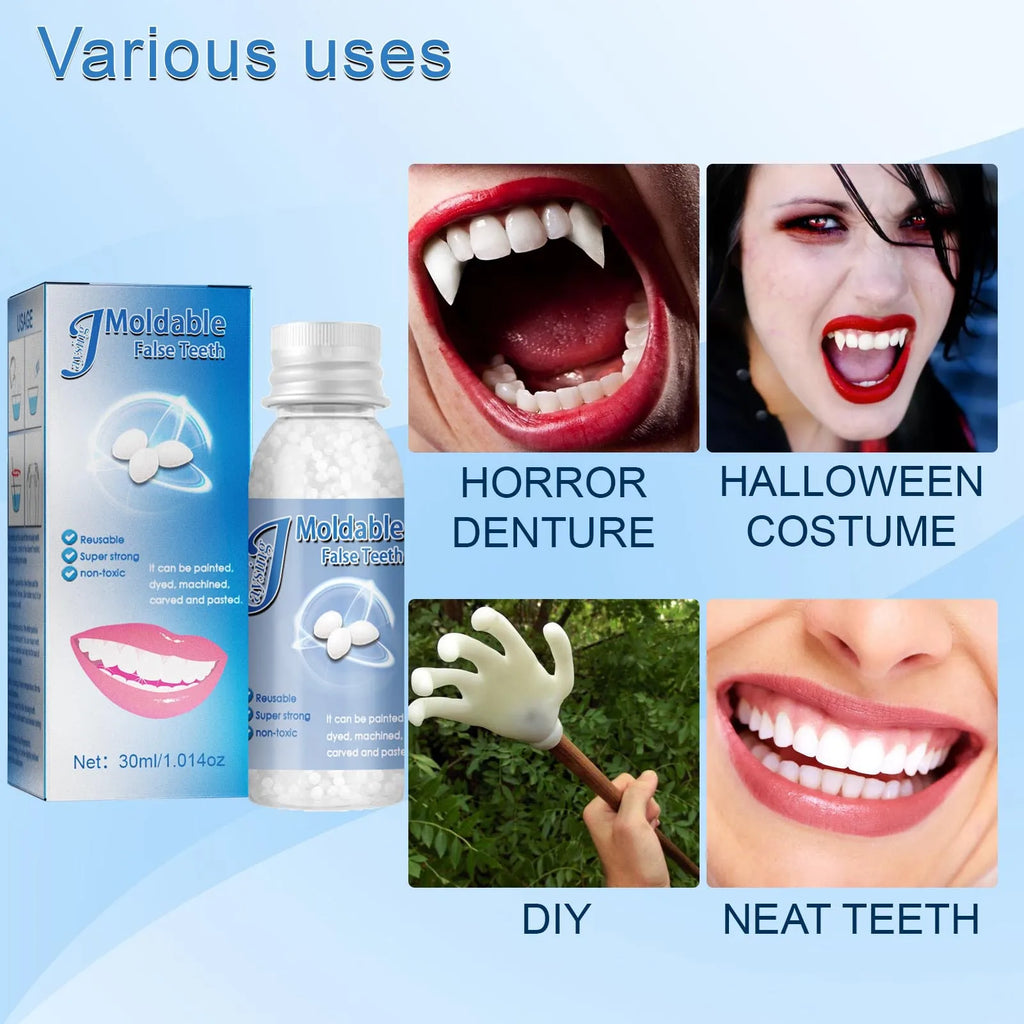 Temporary Tooth Repair Beads | Food Grade Dental Filling Material for Missing Broken Teeth, Denture Adhesive Solid Glue