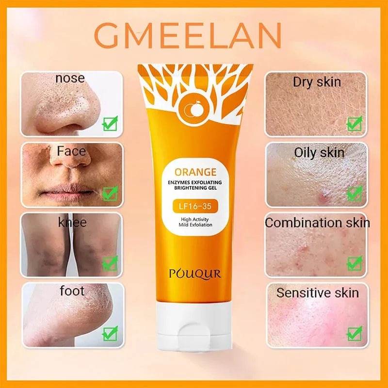 Orange Exfoliating Gel - Brightening Face & Body Scrub 100g Scrubs Treatments Tidesmit
