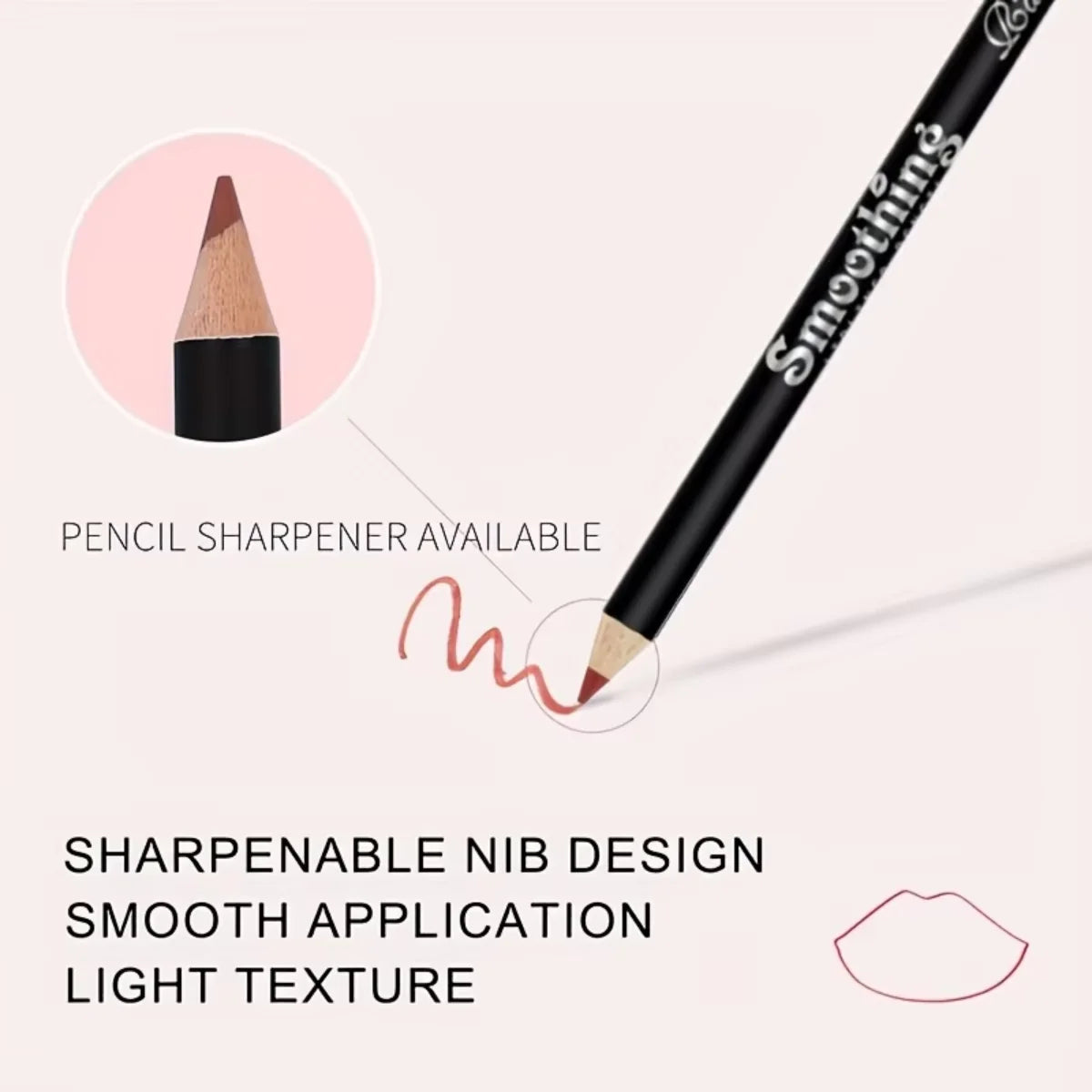 Waterproof matte lip liner pencil with smooth, long-lasting color and sharpenable tip for precise makeup application.