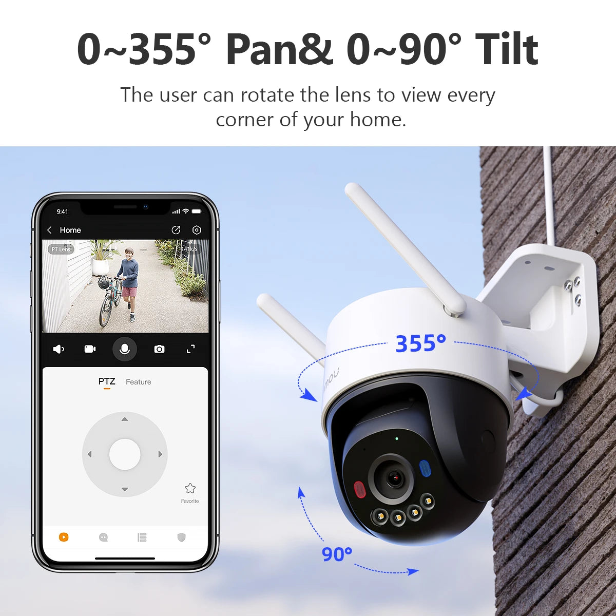 IMOU Cruiser SC 3MP WiFi Camera Red-Blue Warning Lights Outdoor Security Camera Full-Color Night Vision AI Human Detection IP66