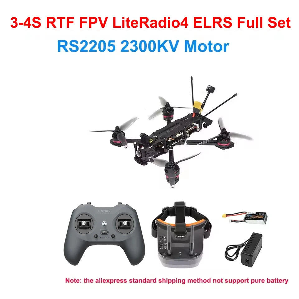 FPV Racing Drone 220mm RTF 4S Brushless Quadcopter Kit 3-4S RTF Radio4 ELRS Tidesmit