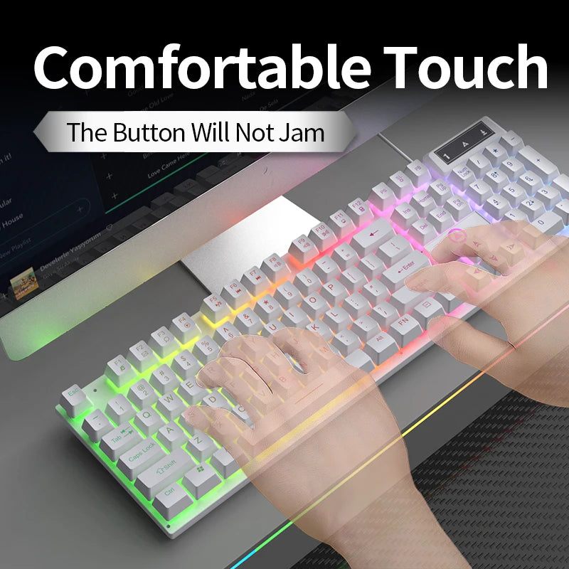 YINDIAO K500 Wired  Keyboard Gaming  Laptop Desktops PC Computer Office Accessories Low Profile Gamer Keyboards With Numpad