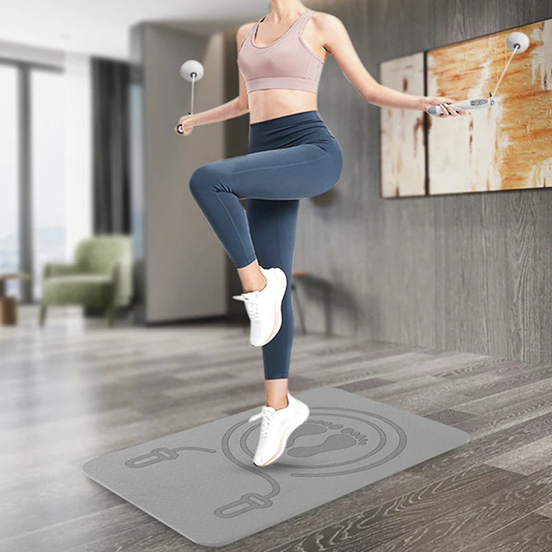 6 MM Skipping Rope Mat Anti-noise Jump Rope Mat Floor Mats Exercise Shock Absorption Yoga Mat TPE Skipping Mat Fitness Pad