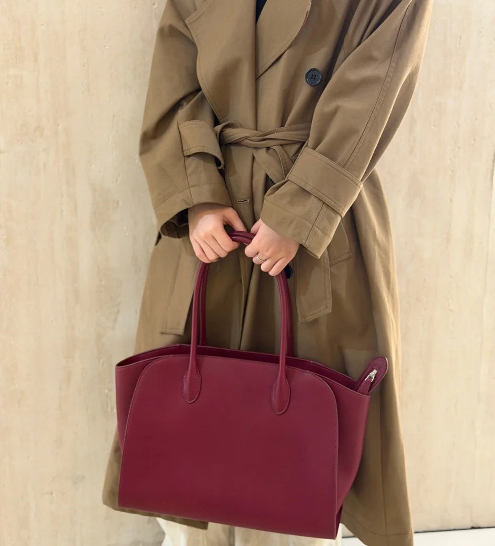 2026 high-quality genuine leather Marlo 12 inch 14 inch saddle leather tote bag, women's shoulder bag, high-end leather texture,