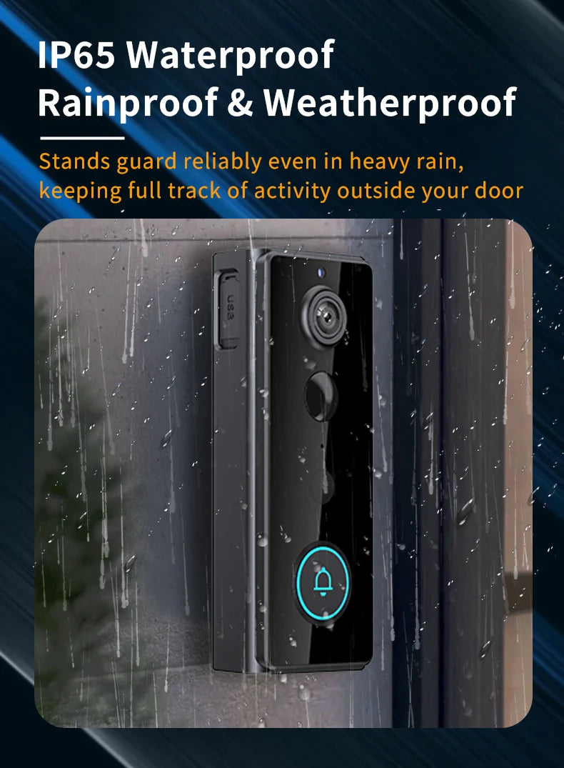 New Waterproof Wireless Doorbell Camera 4.3in IPS Screen Active Wake-Up Video Intercom Doorbell 1080P Home Security Door Bell
