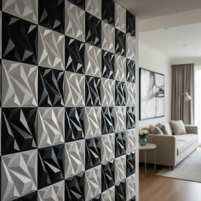 10PCS 30x30cm Wall Sticker 3D Wall Panels Indoor Wall Decoration For Living Room Bedroom Hotel Office Mural Tile-Panel-Mold