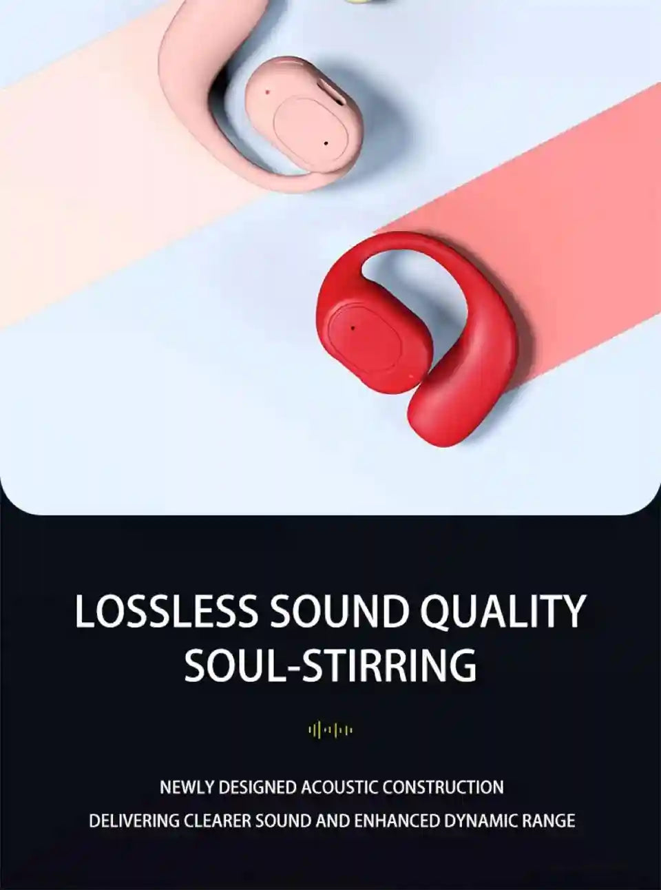 Wireless Single Earbud with Earhook - Bluetooth 5.3 Black - Tidesmit Tidesmit