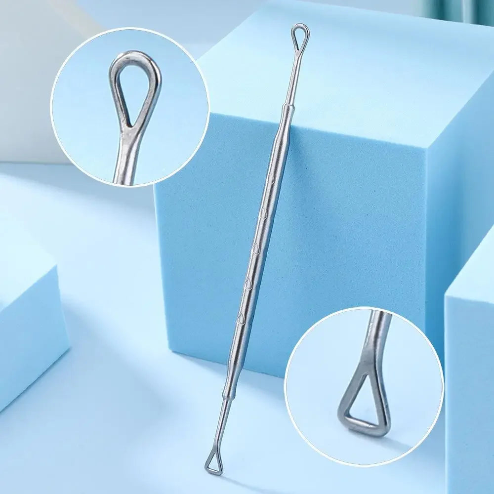 Blackhead Remover Tool Kit 4pc - Professional Stainless Steel Acne Set Scrubs Treatments Triangle double circ Tidesmit