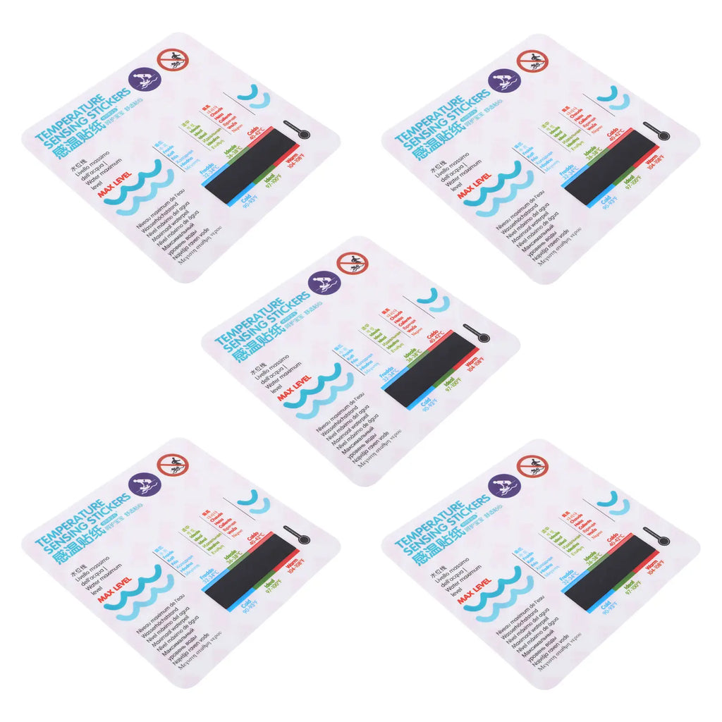 5Pcs Baby Bath Thermometer Sticker Waterproof LCD Display Adhesive Water Temperature Monitor for Bathtub Nursery Shower Aquarium